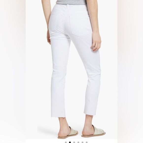 White distressed  ankle jeans - Picture 3 of 7